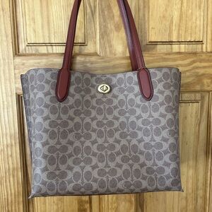 Coach Signature Brown and Tan Tote